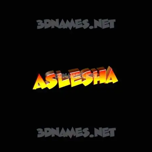 aslesha in Black Background style - 3D name wallpaper