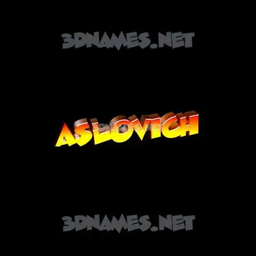 aslovich in Black Background style - 3D name wallpaper