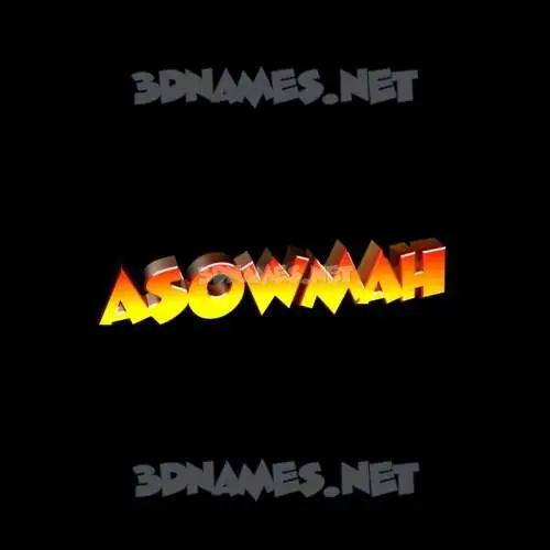 asowmah in Black Background style - 3D name wallpaper