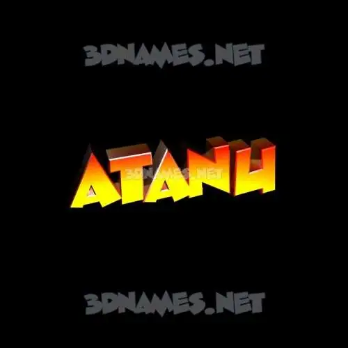 atanu in Black Background style - 3D name wallpaper