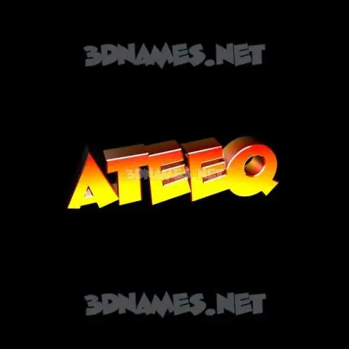 ateeq in Black Background style - 3D name wallpaper
