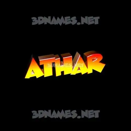 athar in Black Background style - 3D name wallpaper