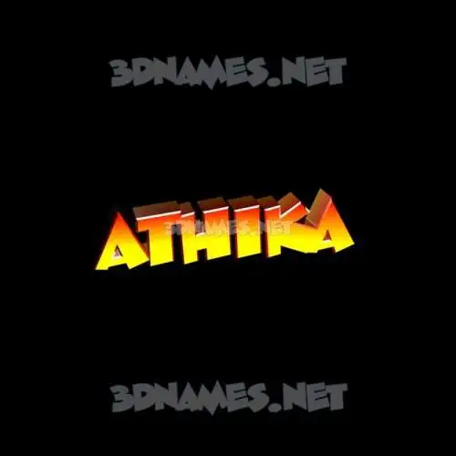 athika in Black Background style - 3D name wallpaper