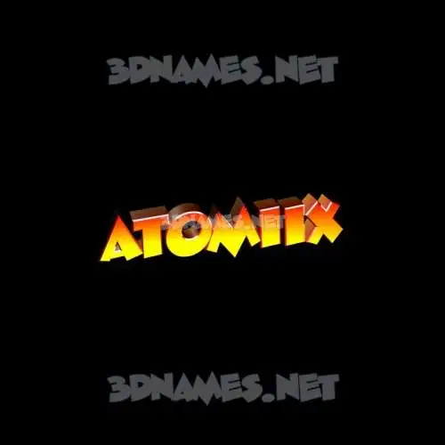 atomiix in Black Background style - 3D name wallpaper