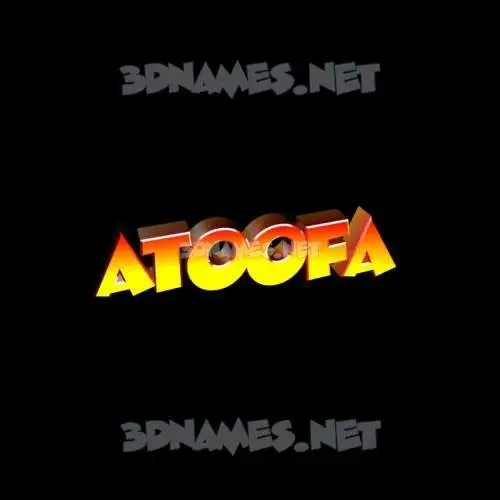 atoofa in Black Background style - 3D name wallpaper