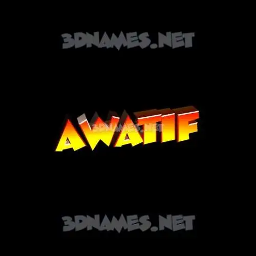 awatif in Black Background style - 3D name wallpaper