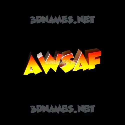 awsaf in Black Background style - 3D name wallpaper