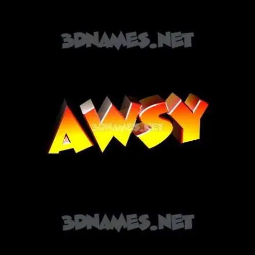 awsy in Black Background style - 3D name wallpaper