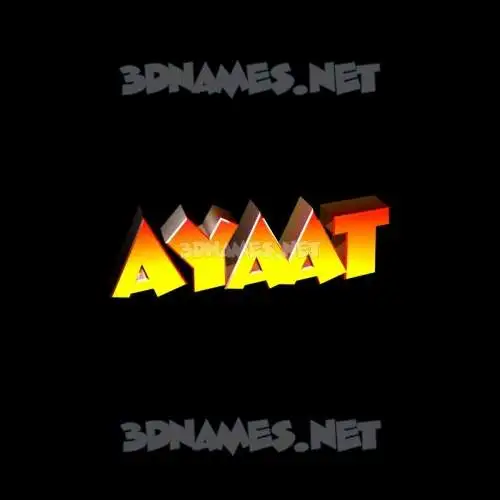 ayaat in Black Background style - 3D name wallpaper