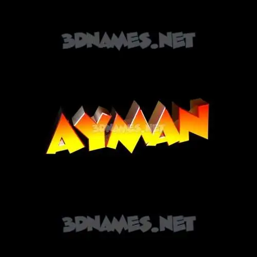 ayman in Black Background style - 3D name wallpaper