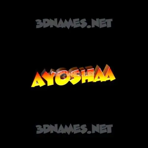 ayoshaa in Black Background style - 3D name wallpaper