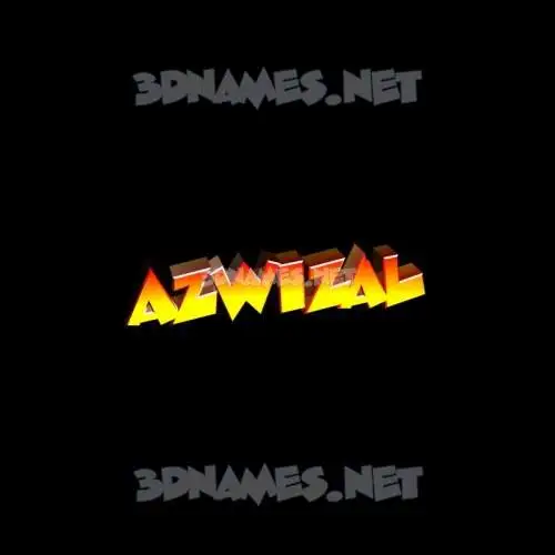 azwizal in Black Background style - 3D name wallpaper