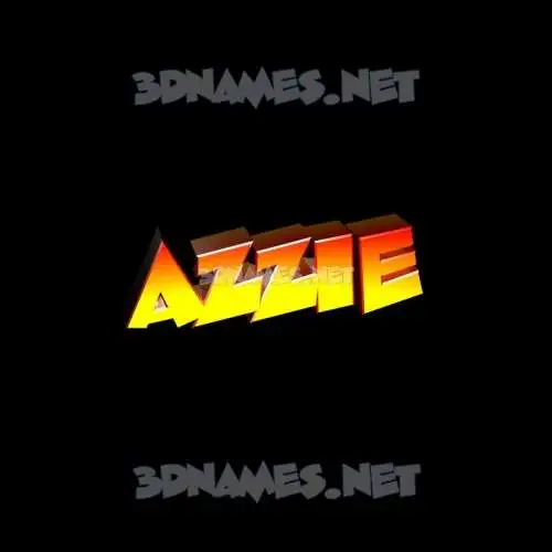 azzie in Black Background style - 3D name wallpaper