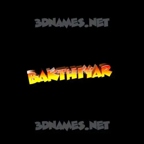 bakthiyar in Black Background style - 3D name wallpaper