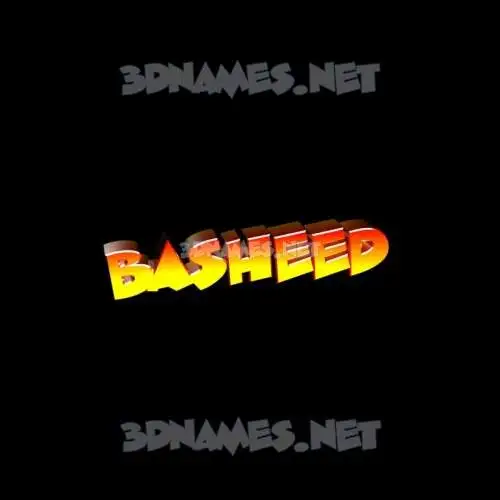 basheed in Black Background style - 3D name wallpaper