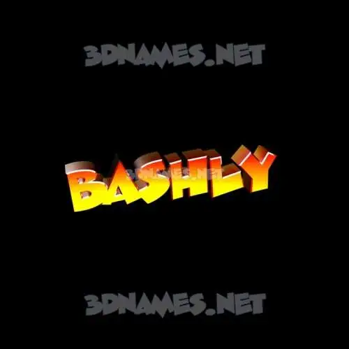 bashly in Black Background style - 3D name wallpaper