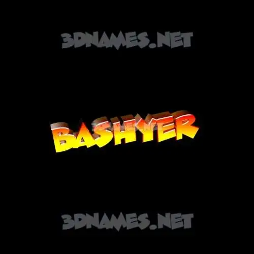 bashyer in Black Background style - 3D name wallpaper