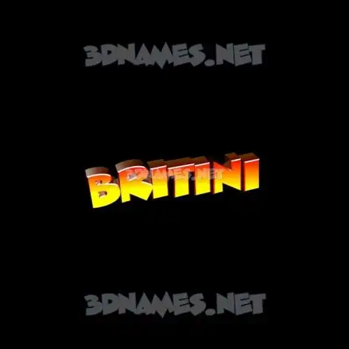 britini in Black Background style - 3D name wallpaper