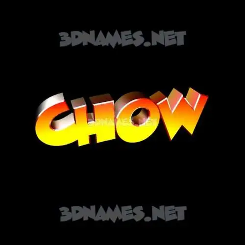 chow in Black Background style - 3D name wallpaper