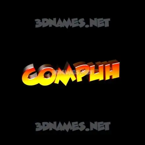 compuh in Black Background style - 3D name wallpaper