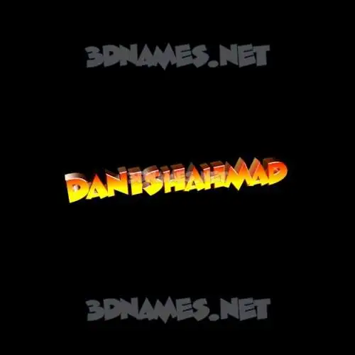 danishahmad in Black Background style - 3D name wallpaper
