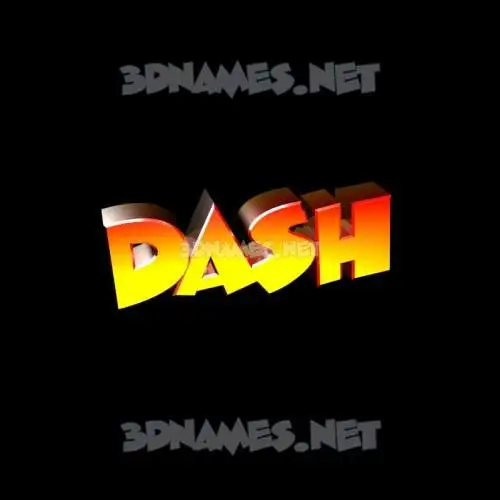 dash in Black Background style - 3D name wallpaper