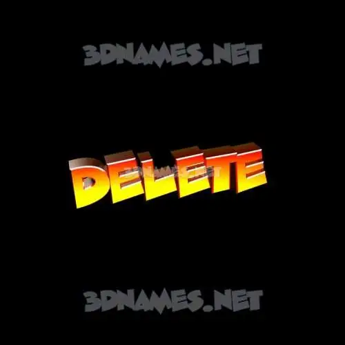 delete in Black Background style - 3D name wallpaper