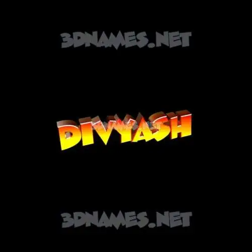 divyash in Black Background style - 3D name wallpaper