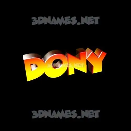 dony in Black Background style - 3D name wallpaper