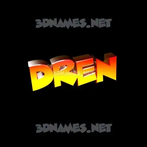 dren in Black Background style - 3D name wallpaper