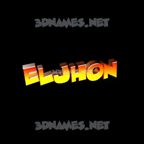 eljhon in Black Background style - 3D name wallpaper