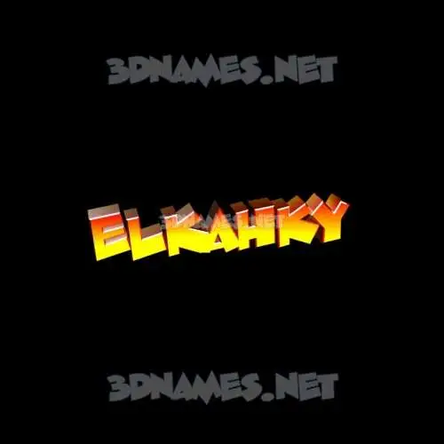 elkahky in Black Background style - 3D name wallpaper