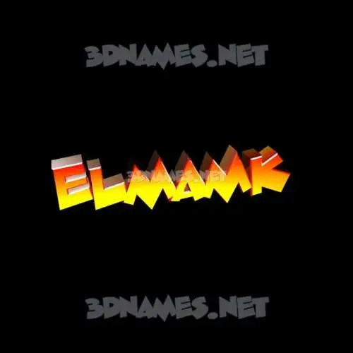 elmamk in Black Background style - 3D name wallpaper
