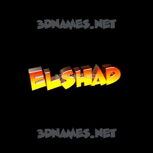 elshad in Black Background style - 3D name wallpaper