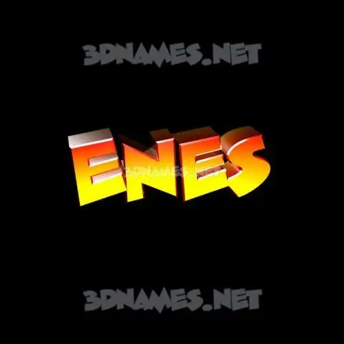enes in Black Background style - 3D name wallpaper