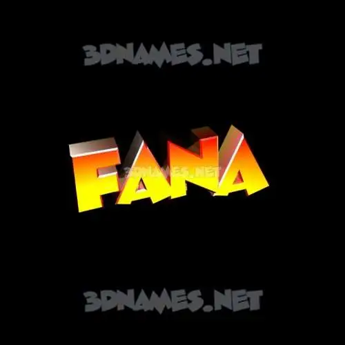 fana in Black Background style - 3D name wallpaper
