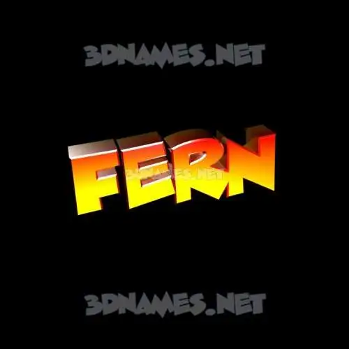 fern in Black Background style - 3D name wallpaper