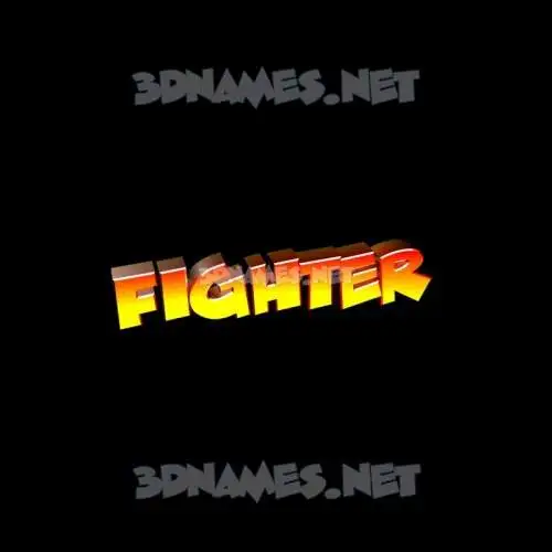 fighter in Black Background style - 3D name wallpaper