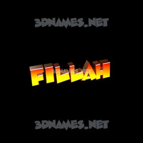 fillah in Black Background style - 3D name wallpaper