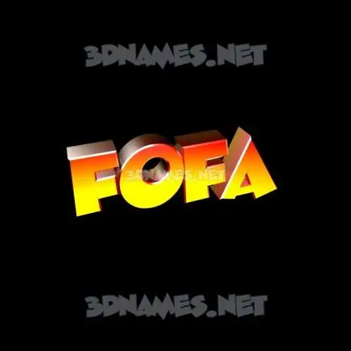 fofa in Black Background style - 3D name wallpaper