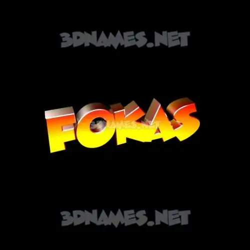 fokas in Black Background style - 3D name wallpaper