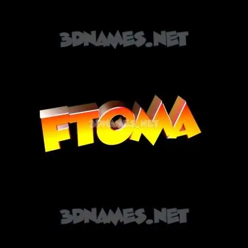 ftoma in Black Background style - 3D name wallpaper