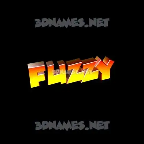 fuzzy in Black Background style - 3D name wallpaper