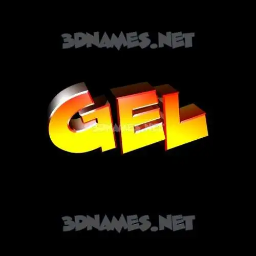 gel in Black Background style - 3D name wallpaper