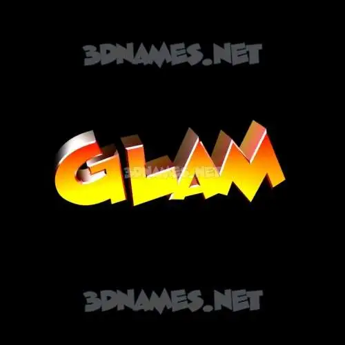 glam in Black Background style - 3D name wallpaper