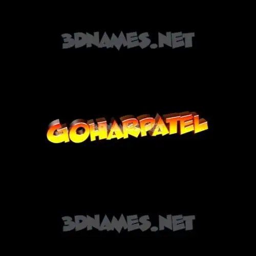 goharpatel in Black Background style - 3D name wallpaper