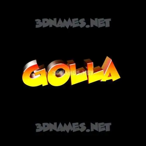 golla in Black Background style - 3D name wallpaper