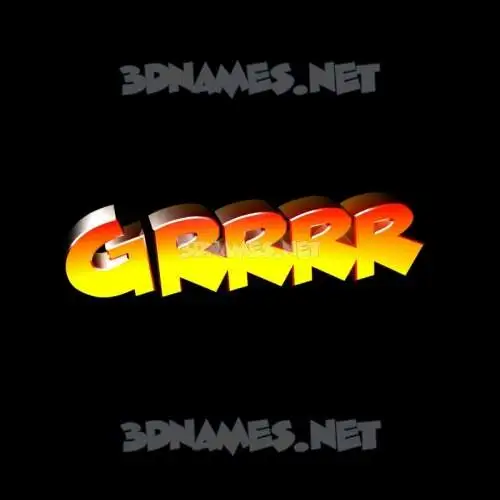 grrrr in Black Background style - 3D name wallpaper