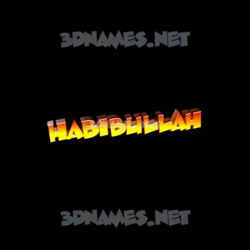 habibullah in Black Background style - 3D name wallpaper