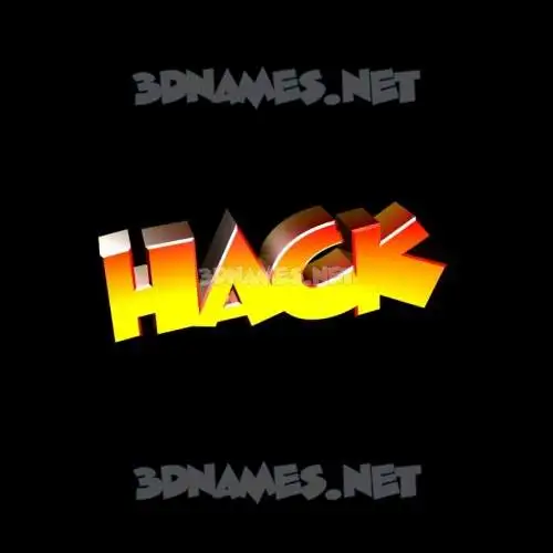 hack in Black Background style - 3D name wallpaper